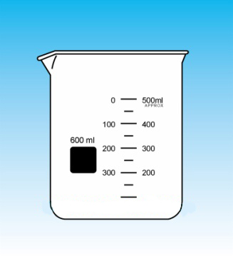 beaker low form, with spout ,with printed graduations 1101 GG17